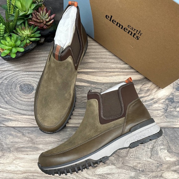NIB Earth Elements 10.5M Skill Snow Winter Chukka Lug Sole Boots Suede Taupe - Picture 1 of 11